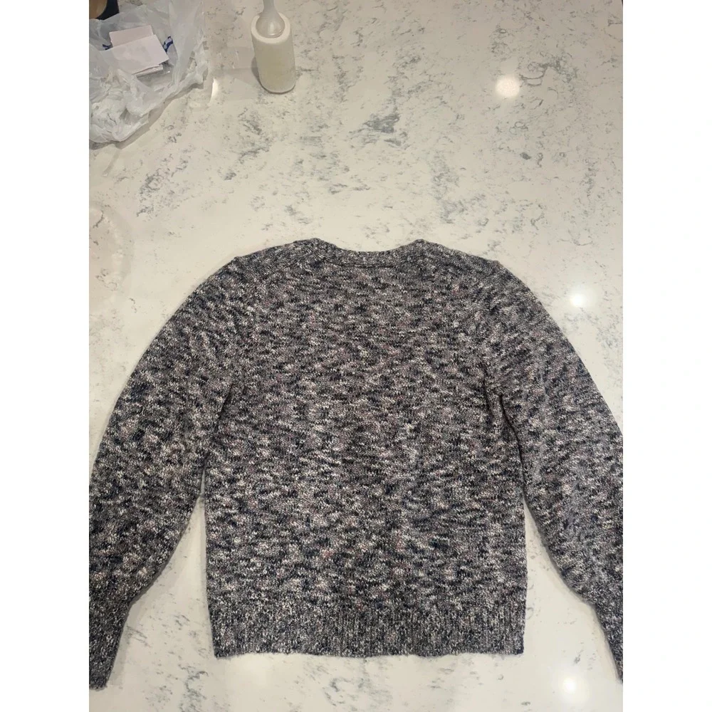 J.Crew Re-Imagined Space Dye Marled Knit Cardigan Sweater Blue Pink Womens Med.